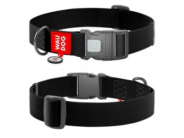 WAUDOG (Ваудог) - Waterproof, Ошейник для собак c QR паспортом, водостойкий, пластиковый фастекс, XL, ш 25 мм, дл 38-58 см, черный