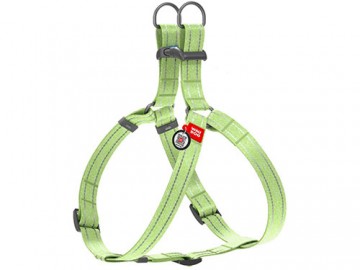 WAUDOG (Ваудог) - Re-cotton, Шлейка для собак с QR паспортом, светоотражающий, пластиковый фастекс, M, ш 20 мм, дл 50-80 см, салатовый