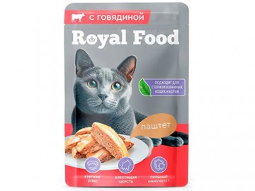 Royal Food (Роял Фуд) - Влажный корм для взрослых кошек, паштет с говядиной, пауч 75 г