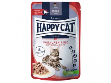 Happy Cat (Хэппи Кэт) - Culinary Meat in Sauce, Влажный корм для кошек с говядиной, пауч 85 г