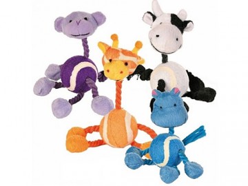 Trixie (Трикси) - Верёвочная игрушка для собак с теннисным мячом, 16 см