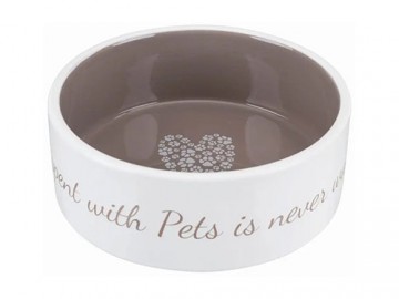 Trixie (Трикси) - Миска керамическая Pet's Home 16 см, 800 мл, кремовый/тёмно-серый