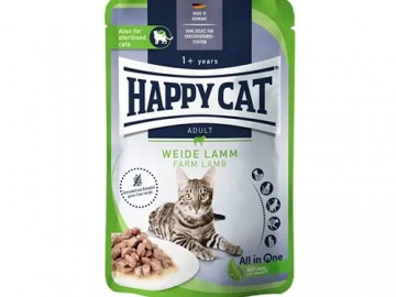 Happy Cat (Хэппи Кэт) - Culinary Meat in Sauce, Влажный корм для кошек с ягненком, пауч 85 г
