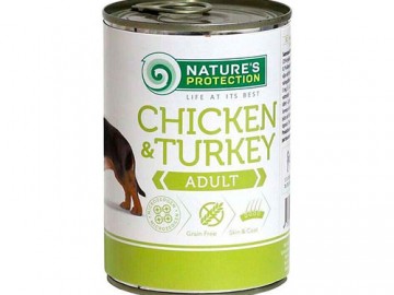 Nature's Protection (Нейчерлс Протекшн) - Adult Chicken & Turkey, Влажный корм для собак с курицей и индейкой, 400 г