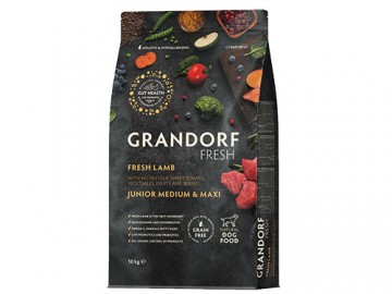 Grandorf (Грандорф) - Fresh Dog Junior Lamb&Sweet Potato, Сухой беззерновой корм с живыми пробиотиками для юниоров и беременных собак с ягненком и бататом, 10 кг