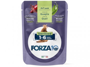 Forza10 (Форца10) - Adult Sterilized Rich in Quail, Влажный корм для стерилизованных кошек, паштет с перепелкой, пауч 80 г