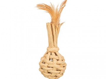 Trixie (Трикси) - Игрушка для кошек Плетеный мяч с перьями, 32 см