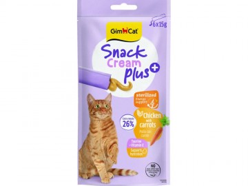 GimCat (ДжимКэт) - Snack Cream Plus Chicken with carrots, Кремовое лакомство для стерилизованных кошек с курицей и морковью, 15 г (штучно)