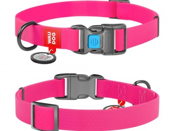 WAUDOG (Ваудог) - Waterproof, Ошейник водостойкий с QR паспортом пластиковый фастекс, L, ш 20 мм, длина 28-40 см, розовый