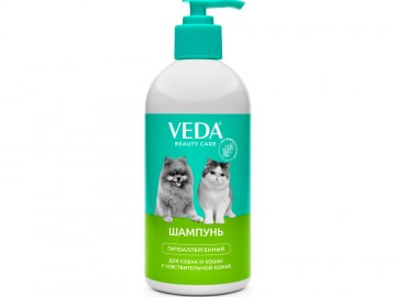 VEDA (ВЕДА) - Шампунь гипоаллергенный для кошек и собак с чувствительной кожей, 500 мл