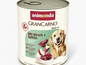 Animonda (Анимонда) - GranCarno Original, Беззерновой влажный корм для взрослых собак, с олениной и яблоком, банка 800 г