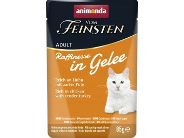 Animonda (Анимонда) - Vom Feinsten Adult Raffinesse, Влажный корм для кошек с курицей и индейкой в желе, пауч 85 г