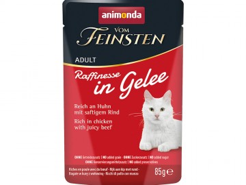 Animonda (Анимонда) - Vom Feinsten Adult Raffinesse, Влажный корм для кошек с курицей и говядиной в желе, пауч 85 г