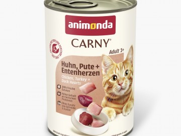 Animonda (Анимонда) - Carny Adult, Влажный корм для взрослых кошек с курицей, индейкой и сердцем утки, банка 400 г