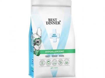 Best Dinner (Бест Диннер) - Vet Profi Hypoallergenic, Сухой корм для собак при пищевой аллергии и непереносимости, 2 кг