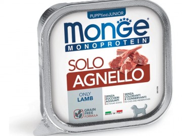 Monge (Монже) - Dog Monoprotein Solo, Беззерновой влажный корм для щенков c ягненком, ламистер 150 г
