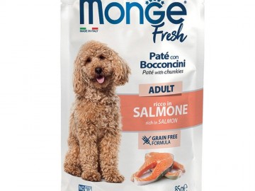 Monge (Монже) - Fresh Dog pouch Salmon, Влажный корм для собак, паштет с лососем, пауч 85 г