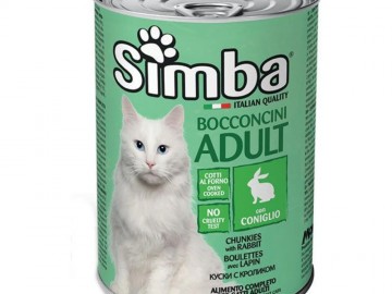 Simba (Симба) - Chunkies with Rabbit, Влажный корм для кошек, кусочки из кролика, банка 415 г